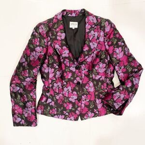 Giorgio Armani Ikat Floral Blazer Purple Size 8
